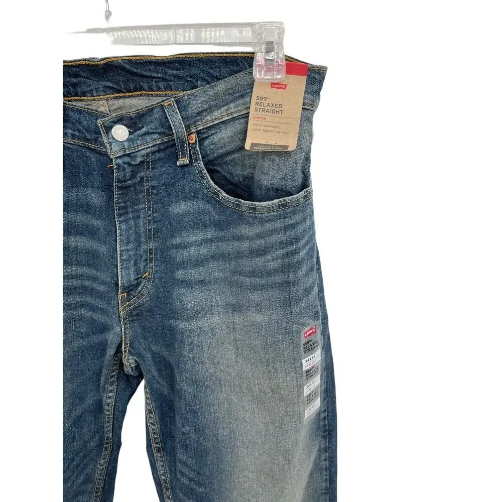 NWT Levi’s 559 Jeans Relaxed Straight Stretch Waist 37” 34 Inseam